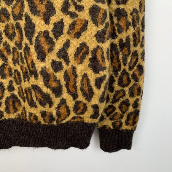 H14321 Saint Laurent slp Saint Laurent Brown Leopard Wool Round Neck Long Sleeve - Picture 4 of 7